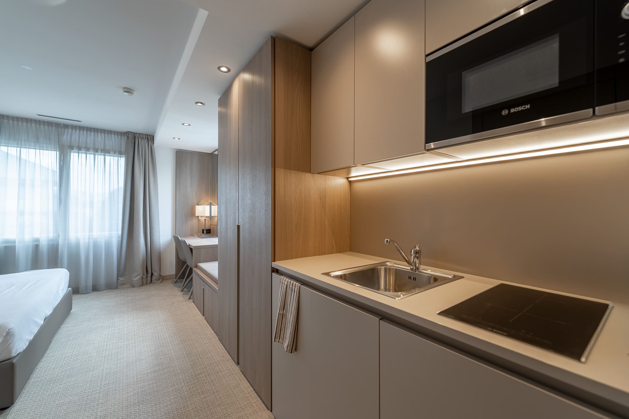 Kitchenette et espace de vie